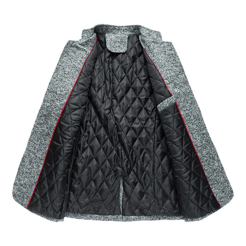 5xl Épaissir marine Soirée Hiver D'affaires Veste Mode De Manteau Noir Blazer Manteaux gris Bleu bourgogne Robe Grande Costume Décontracté Chic Coton Chaud Hommes Taille OXv1qwf