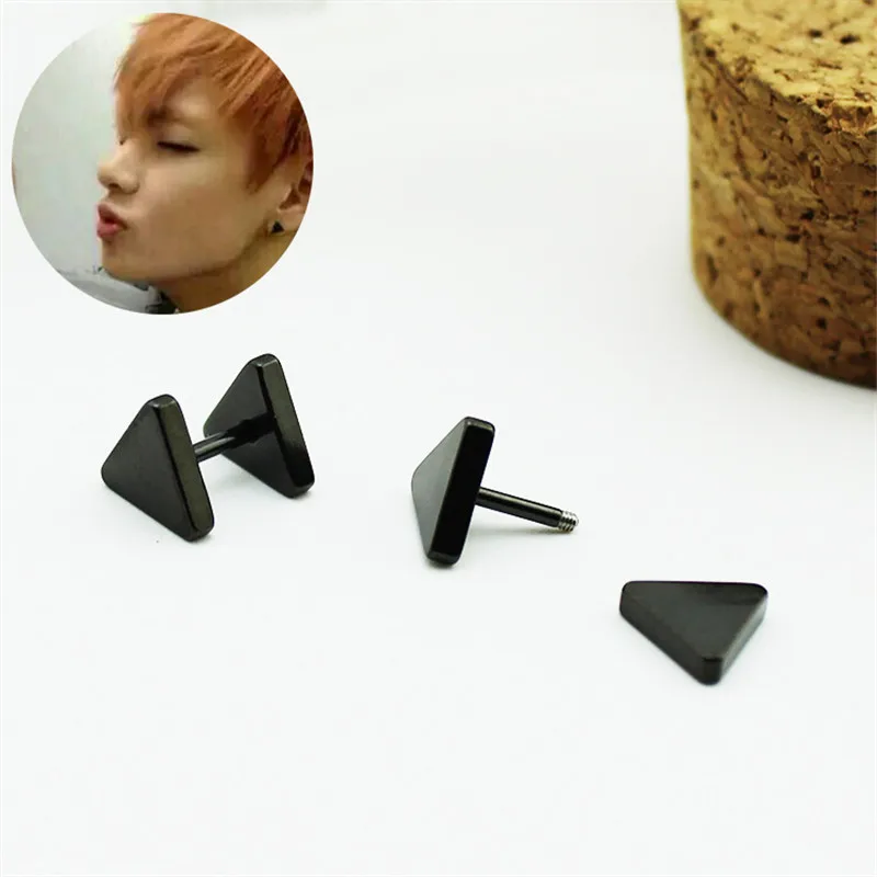 Youpop KPOP BTS Bangtan Boys Album Double Triangle Stud Earrings Korean