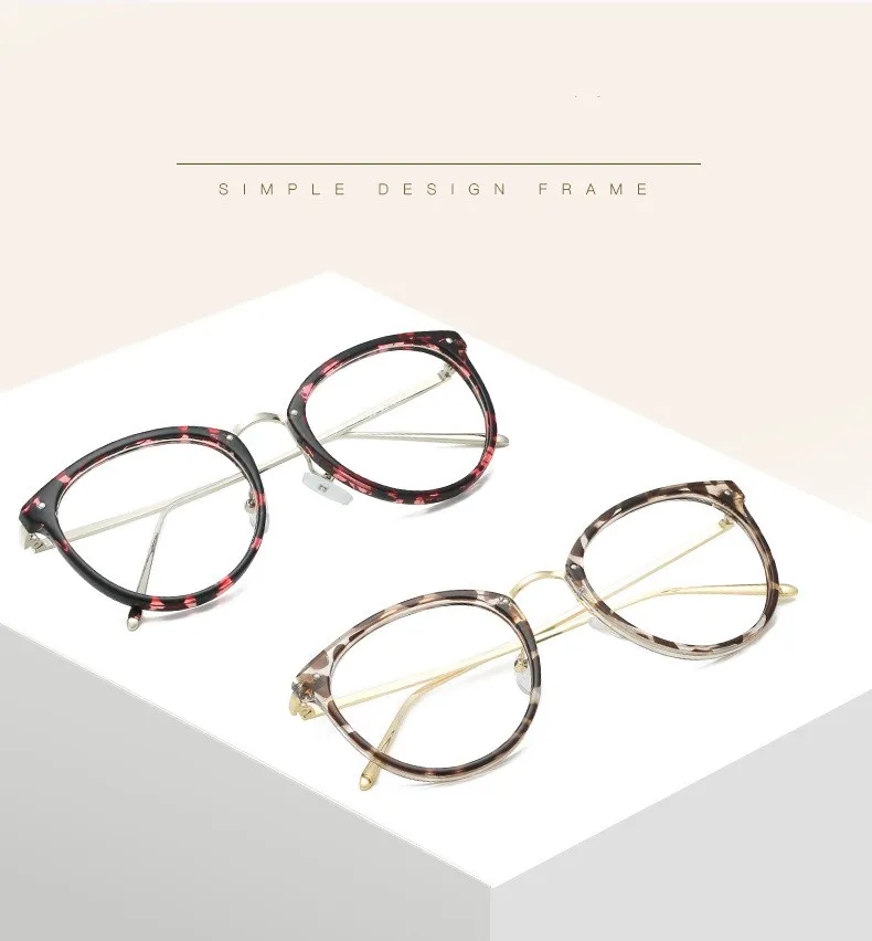 Женские и мужские ретро очки для близорукости, оправа для женских очков, винтажные оптические очки, металлическая оправа, черные, синие