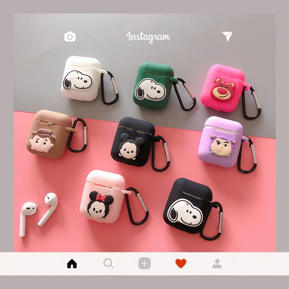 

Soft TPU Silicone Cute Cartoon Wireless Earphones Protective Cover Cases for Apple Airpods 2 Funda Box for Air Pods Accessoire