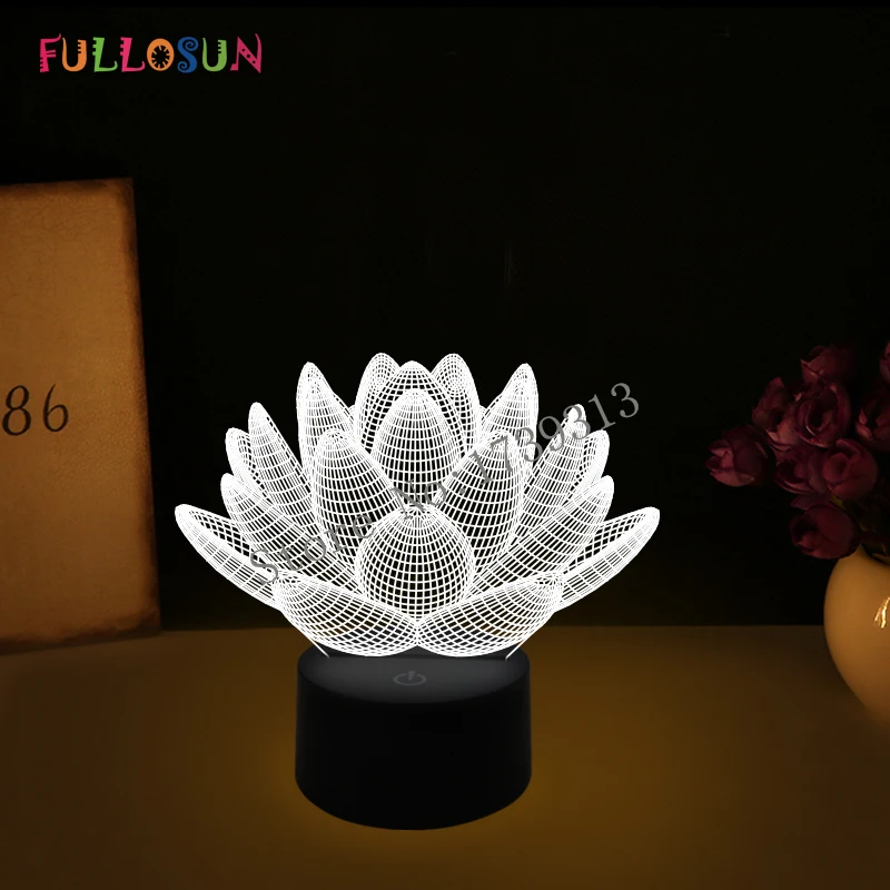 Удивительные 3D ночные светильники в форме цветка лотоса украшения дома