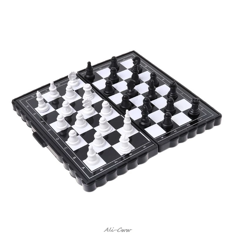 1 Набор, Мини Переносные шахматы, складные магнитные пластиковые шахматные доски, настольная игра, детская игрушка