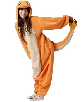 

Adult Charmander Cosplay Costume Fire Dragon Anime Pokemon Fleece Sleepwear kigurumi Pajamas Cute Unisex Onesie Charmander