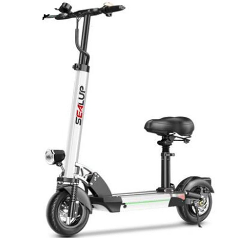 Складной электрический велосипед электрический самокат 48 В 500 Вт 28.6AH 10-дюймовый литиевая Батарея велосипед одно место алюминиевый сплав Ebike - Цвет: White