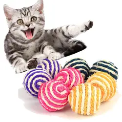 Кошка Pet сизалевые веревки ткань мяч тизер играть звонкое погремушка царапинам Поймайте игрушки Brinquedo de gato e cachorro