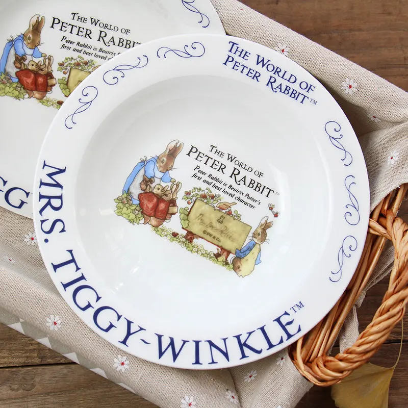 

Western-style soup pottery European style cartoon rabbit deep dish plate family cake flat dish tableware bone china steak