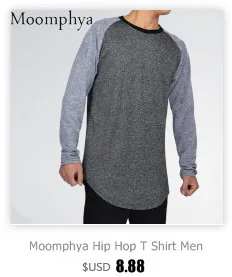 Moomphya/Fashion Уличная одежда футболка мужская EX T конец SWAG сбоку zip футболка Супердлинная футболка с длинными рукавами Wi T H кривой подол и молния