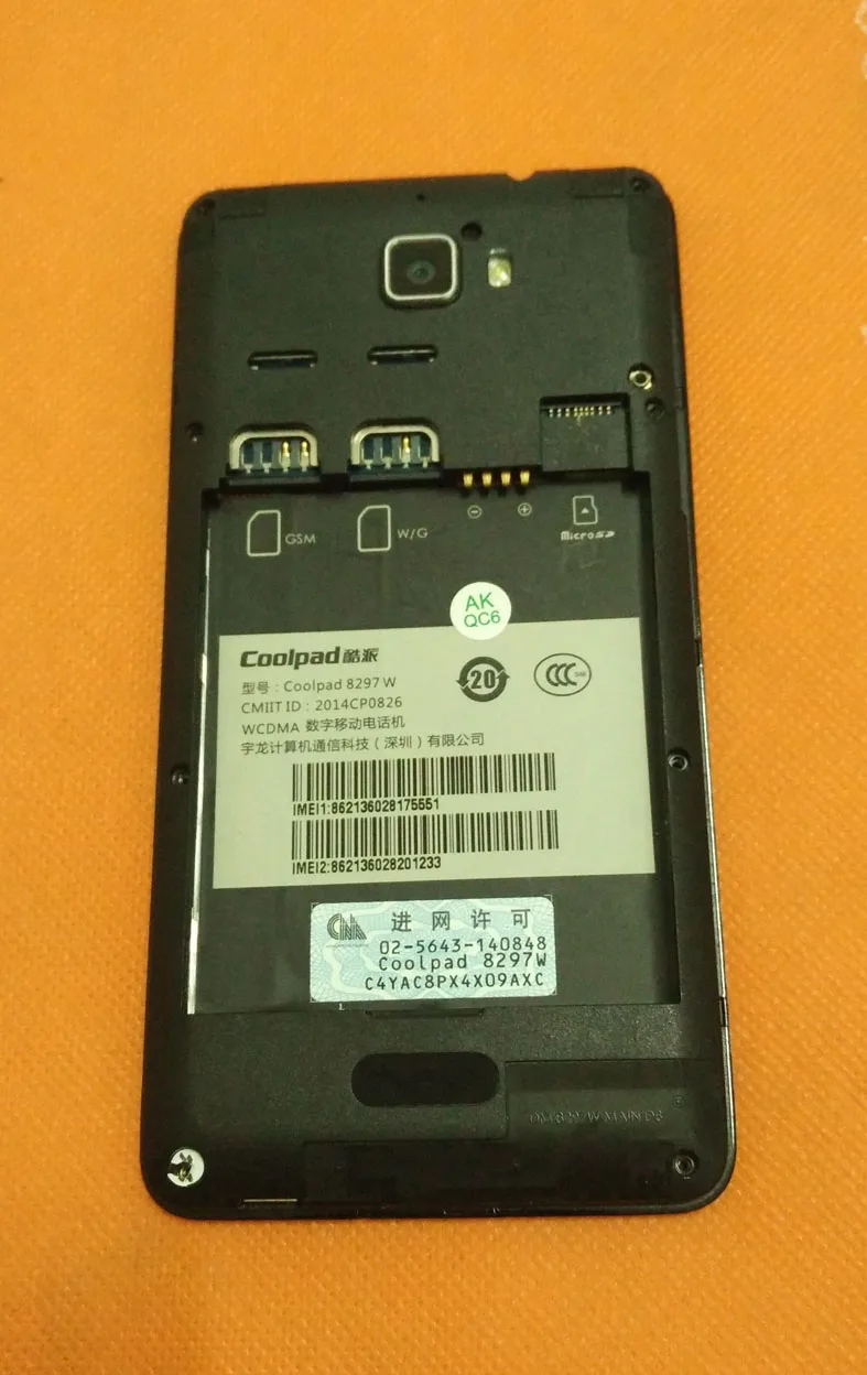 Используется оригинал Вернуться рамка основа + динамик антенны для Coolpad F1 8297 W MTK6592