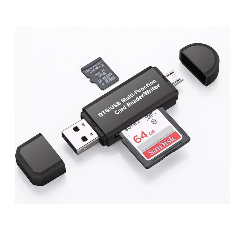 2 в 1 USB OTG карт флэш-накопитель высокоскоростной USB2.0 Универсальный OTG TF/SD карты для телефона Android компьютер удлинитель-переходник