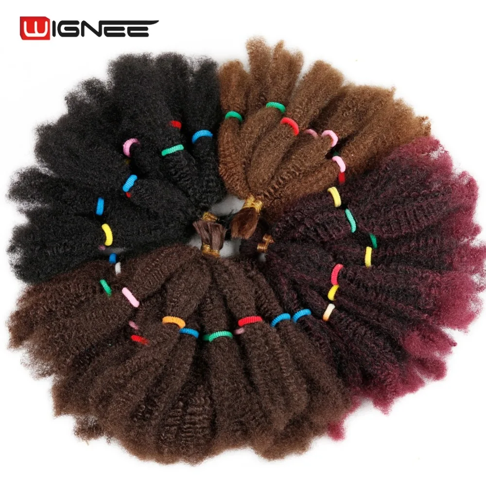 

Wignee Afro Kinky Bulk Crochet Twist Braiding Hair Extension For Women Senegalese Twist Glueless Synthetic Fiber Fake Hair Piece