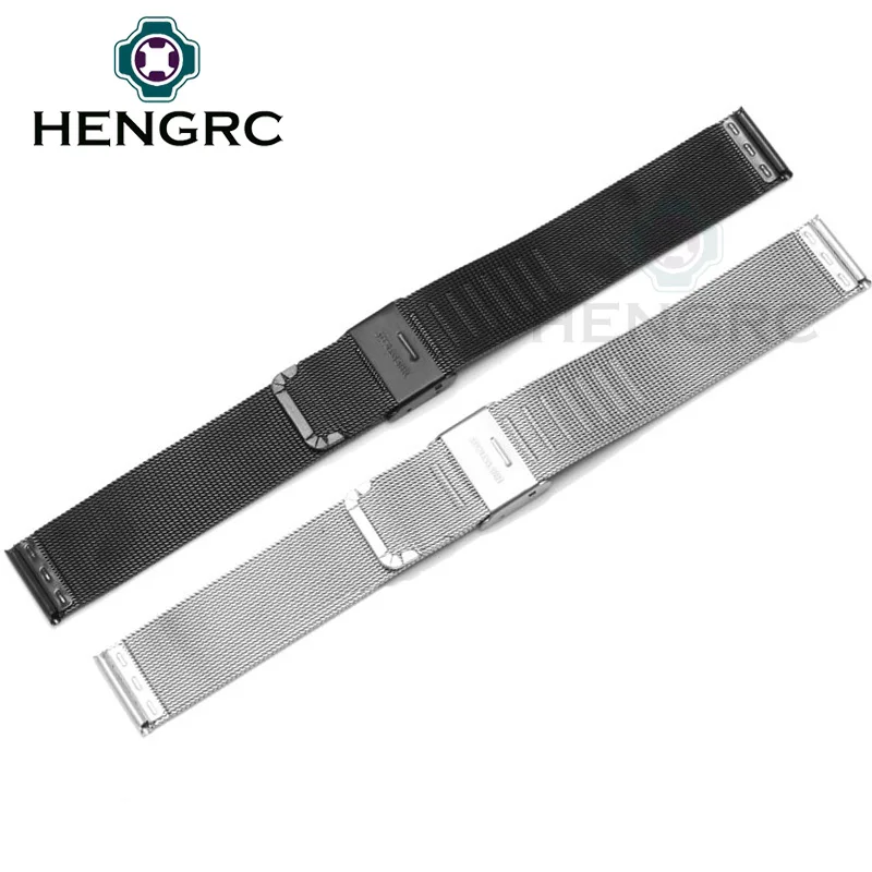 Elegant Stainless Steel Milanese Loop Watch Band Strap with Double Clasp