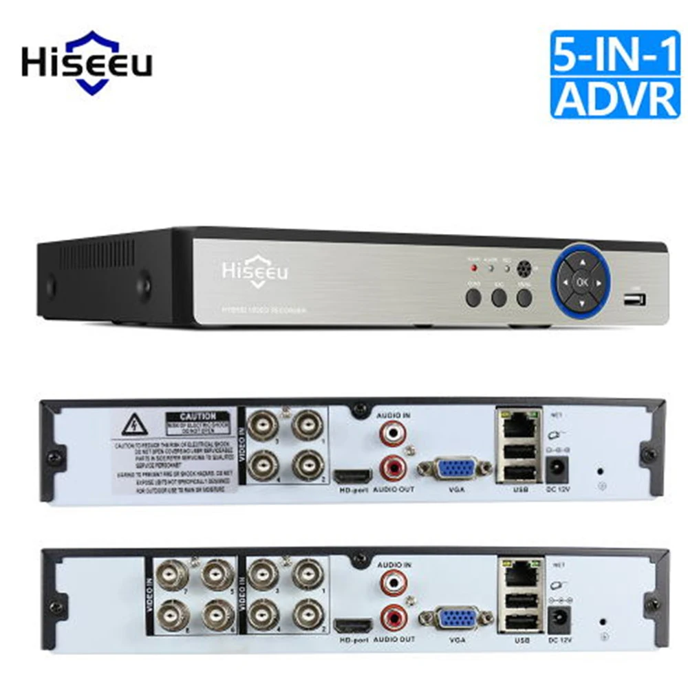 Hiseeu 8CH 1080P 5 в 1 DVR видео рекордер для DVR H.264 VGA HDMI AHD камера аналоговая камера IP камера P2P cctv система