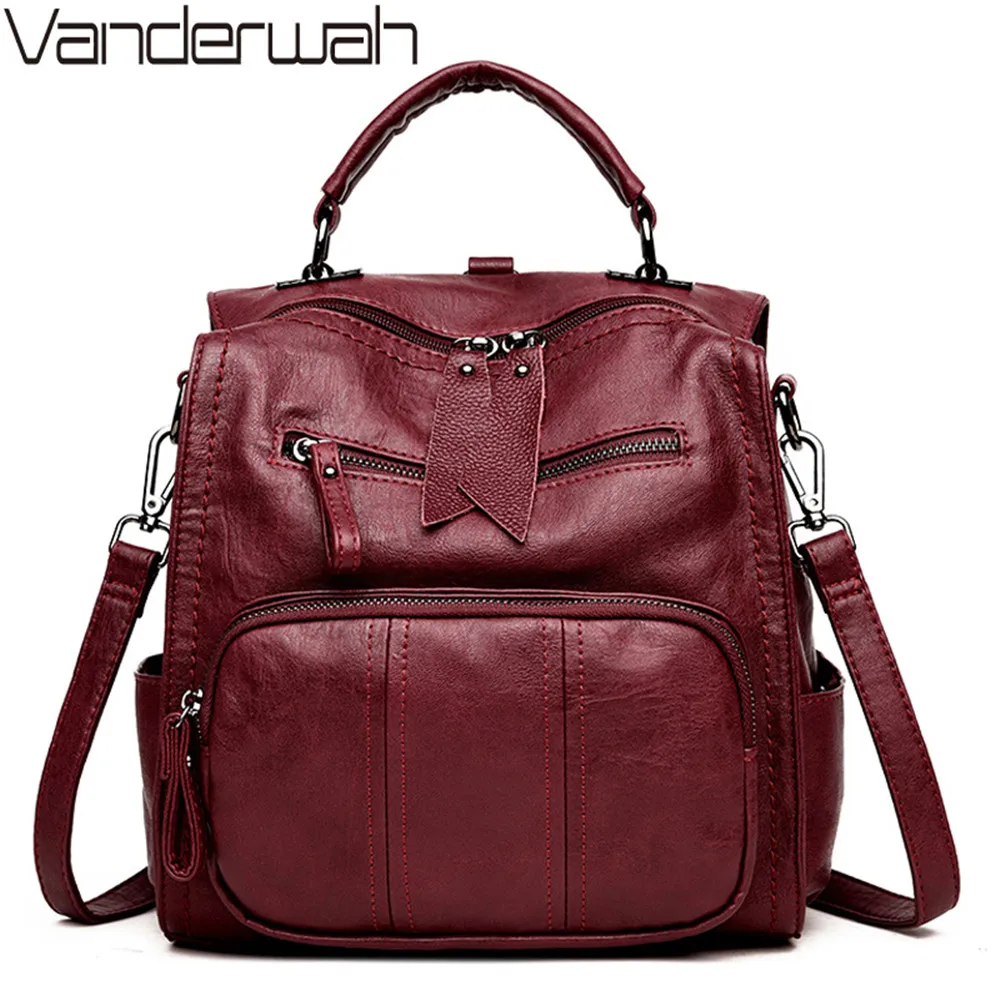 Multifunctio mujeres mochilas de cuero de viaje bolso de hombro Mochila de alta calidad mujeres bolso de escuela Mochila niña Mochila Multifunctio mujeres mochilas de cuero de viaje bolso de hombro Mochila de alta calidad mujeres bolso de escuela Mochila niña Mochila