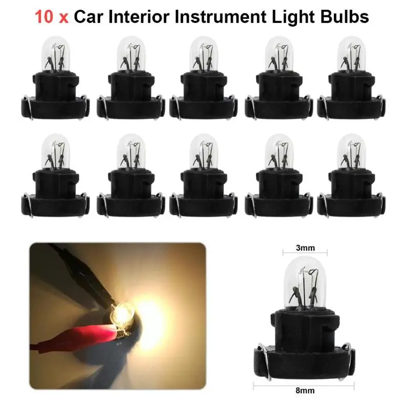 10 шт. T3 светодиодный 12 в 1,2 Вт автомобильный интерьерный инструмент светильник лампы приборной панели лампы для Honda Alpha автомобильные лампы освещения приборов автомобильный светильник