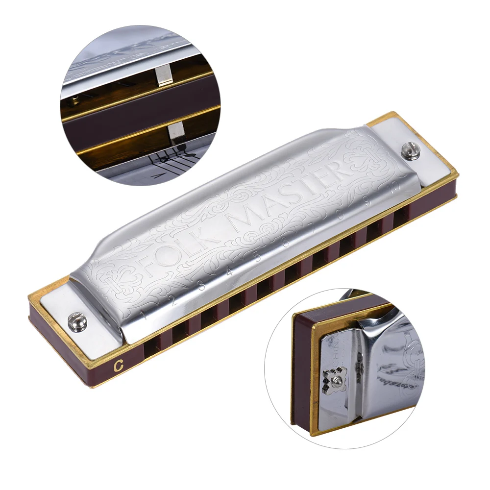 

Suzuki 1072-C Folkmaster Standard 10-Hole Diatonic Harmonica Key of C 20 Tone for Beginner Student