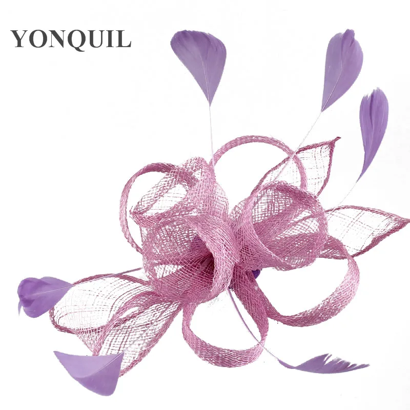 Несколько цветов Выберите Элегантный Дамы Вуалетка для волос шляпа на гребень для волос Дамы Необычные перо аксессуары для волос для свадьбы гонки SYF231