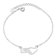 XIYANIKE 925 Sterling argent que coeur créatif réseau rouge marée personne Bracelets amour sans fin pour les femmes amant saint valentin cadeau