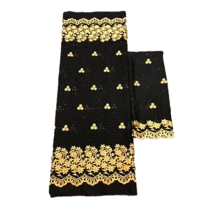 

2019 New design Voile Lace Fabric Nigerian African Swiss African Lace With 5 Yard and 2 yards Cotton Lace For Women Dress CHE30