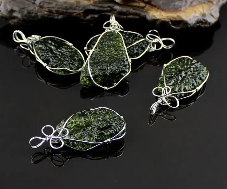 40-50ct высшее качество драгоценный камень зеленый Besednice Moldavite Tektite метеорит