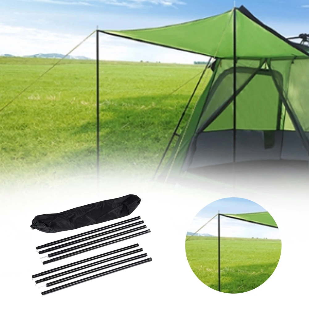 

8pcs Accessories Black Awning Bracket Bar Replacemet Frames Portable Support Outdoor Canopy Storage Bag Tent Poles Set Camping