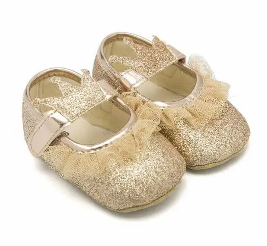 

Baby Crown princess Girls Shoes Kids Footwear Casual Crib Babe First Walkers Walker Infant Toddler Prewalkers Soft Sole Shoes