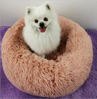 

2019 New Warm Fleece Dog Bed Round Pet Lounger Cushion For Medium Large Dogs & Cat Winter Dog Kennel Puppy Mat Ped Bed