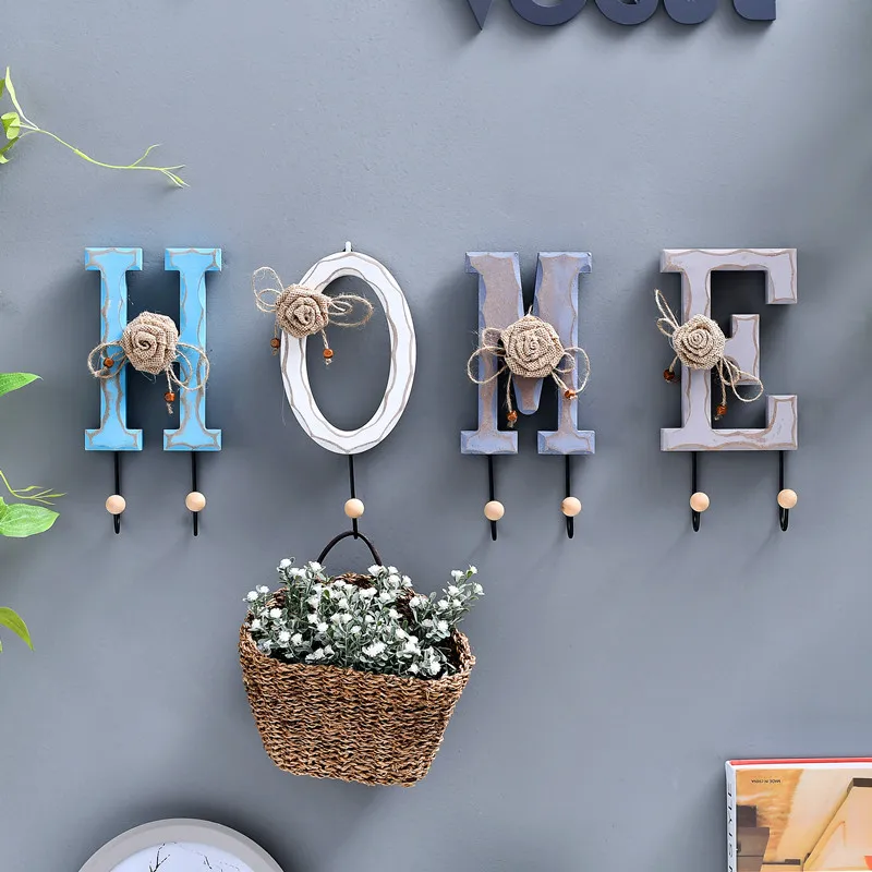 Creative American clothes hanging hook Personality wooden wall hook