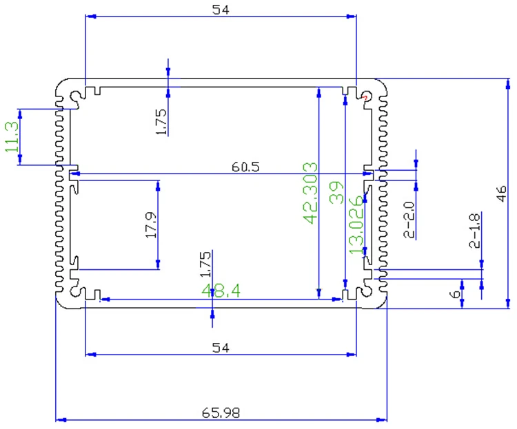 1 шт. алюминиевый корпус чехол для электроники проект чехол 46(H) x66(W) x100(L) мм 8183
