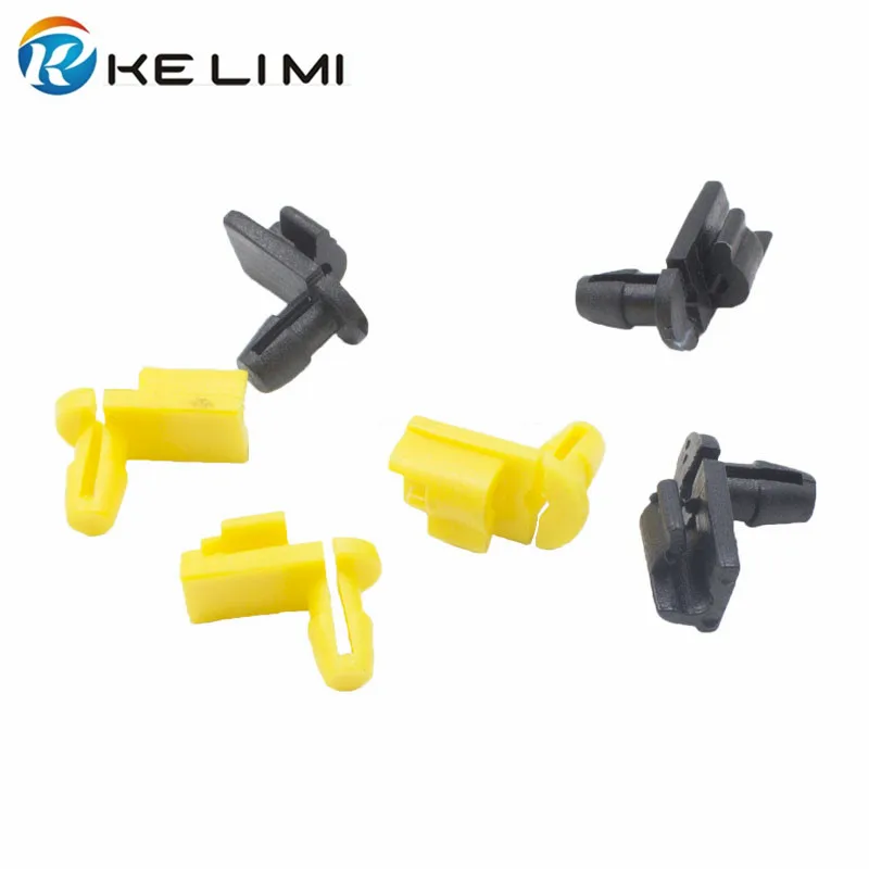 

50x Nylon door lock rod retainer clip black yellow snaps lock buckle