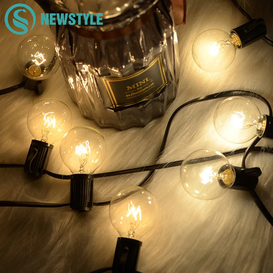 

7.65M 25 LEDs G40 Clear Bulb String Lights Waterproof Indoor Outdoor Christmas Garden Party Wedding Holiday Light Decor Lighting