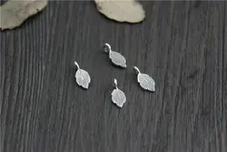 BUYEE стерлингового серебра 925 ювелирных изделий и компоненты листьев форма талисманы для цепочки ожерелья ювелирный браслет Сделай Сам