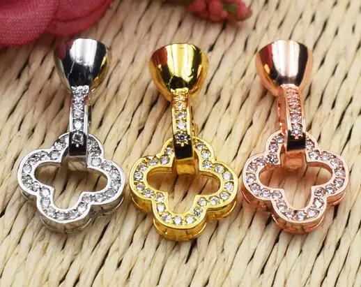 

925 - Silver clover diamond pearl necklace buckle DIY high-end accessories