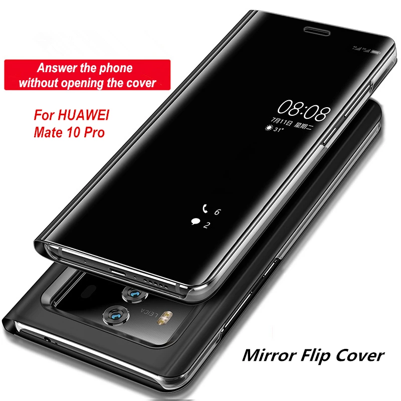 

For HUAWEI Mate 10 9 Pro Honor 10 9 8 Lite Case Original Mirror Flip Cover Clear View For HUAWEI P20 P10 P9 Plus P8 Lite Case
