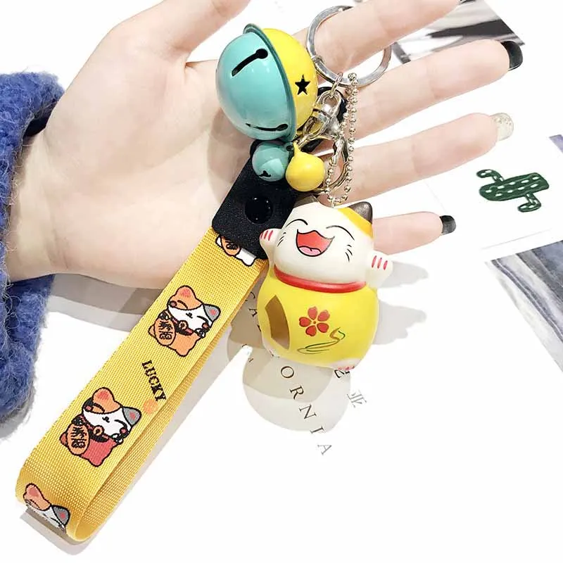 Брелок для ключей Lucky Cat Doll мультяшный браслет с лентами и буквами женский брелок