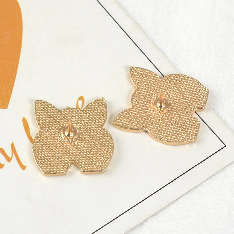 Мультяшные животные корги прикладом эмалированные булавки милые собаки щенок кнопка значки сплав мешочек для брошек украшения для футболки подарок для детей безделушка