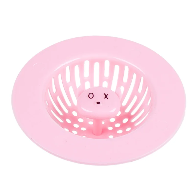 Новое мультяшное ситечко для душа канализационный дренаж фильтр с отверстиями портативный предотвращает засорение Сливная крышка кухонные аксессуары для ванной комнаты - Цвет: Pink