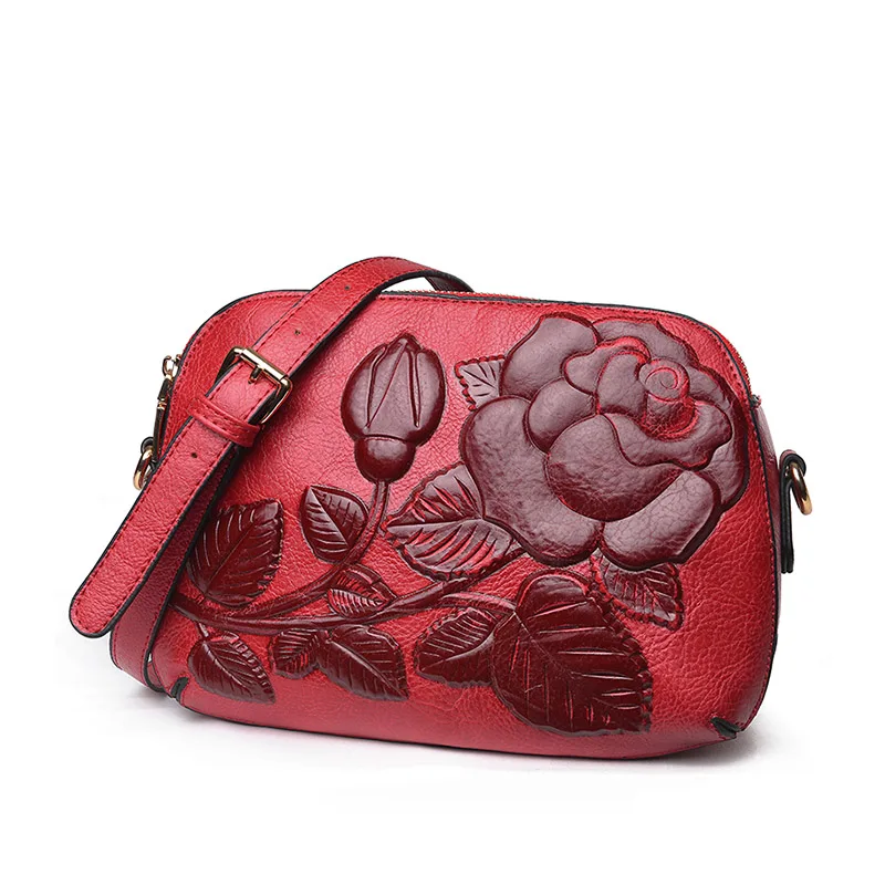Vintage Women Printing Handbag Travel Female PU Leather Shoulder Bags Ladies INS Casual Handle Bag Large Flower Crossbody SS7304 (1)