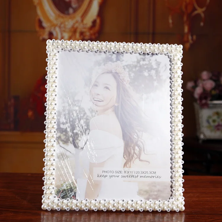 

European white 6/7/10 inch pearl picture frames, wedding supplies, decorative gifts,