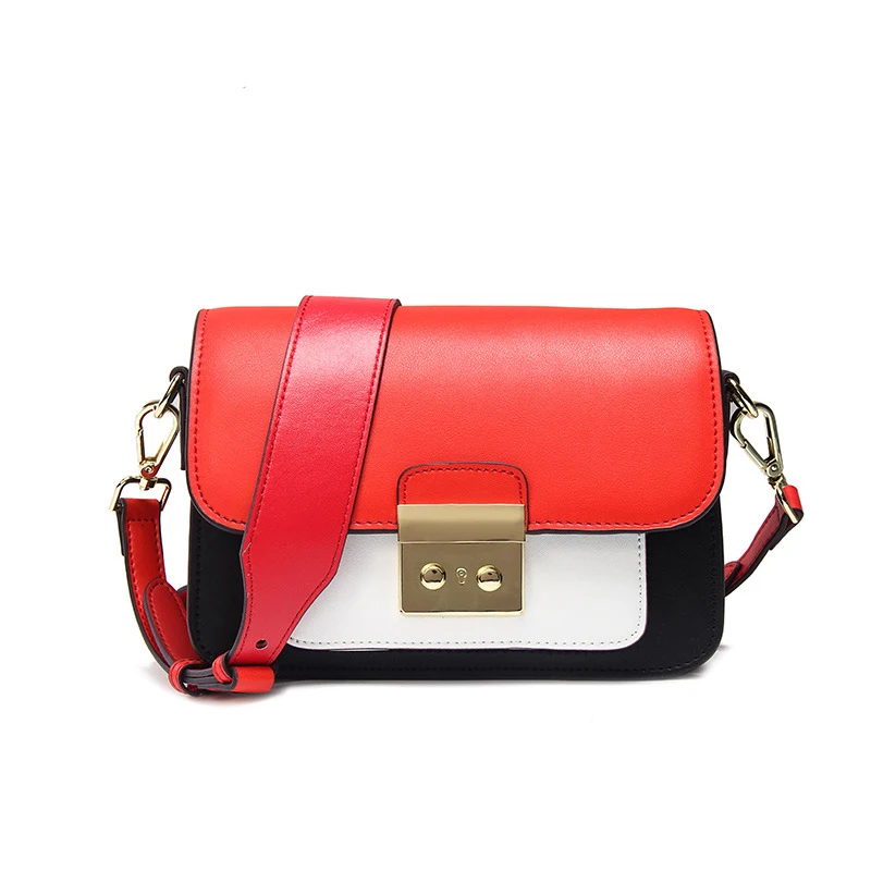 

LOEIL Female bag star with the same paragraph leather multi-layer single shoulder diagonal postman lock small square bag