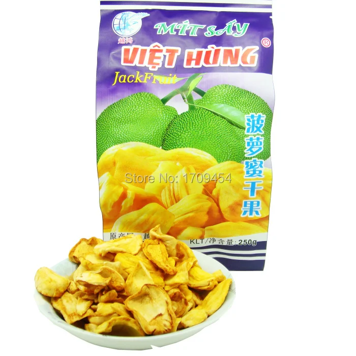 Delicious jackfruit chips natural dried tropical fruit vietnam snacks