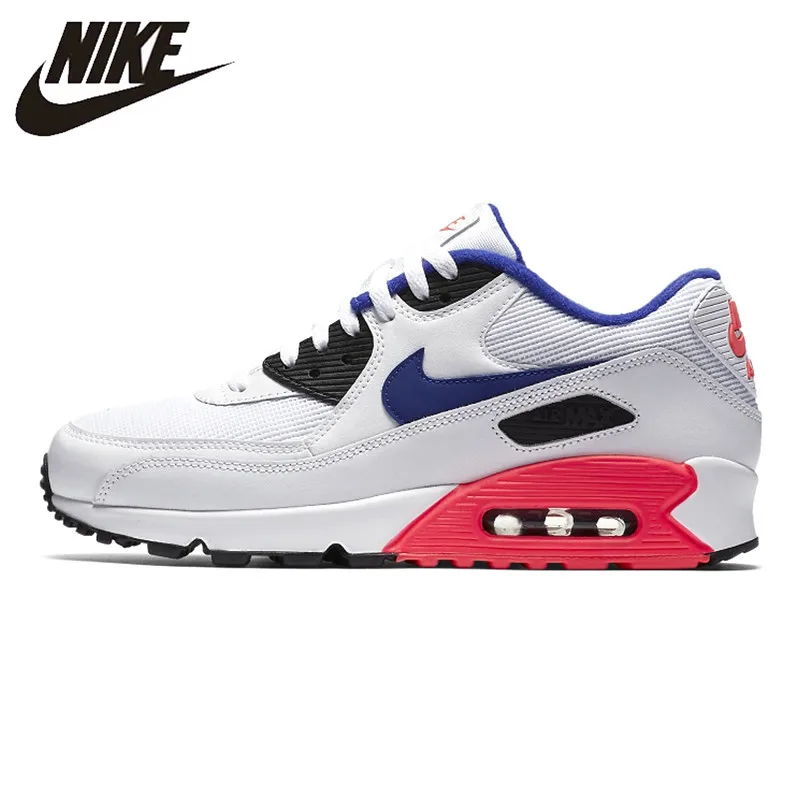 

Nike Air Max 90 Essential Women's Running Shoes, White & Pink, Shock Breathable Non-slip Absorption Wear-resistant 537384 136