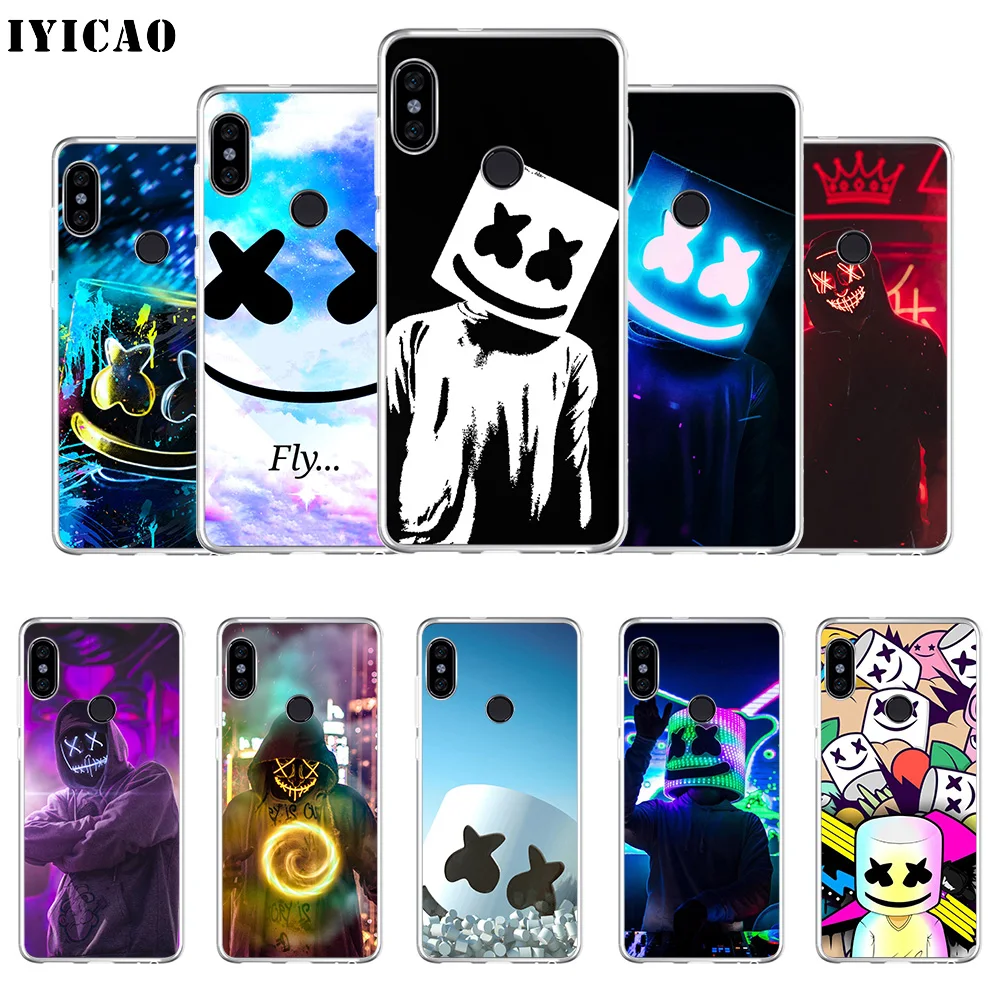 Мягкий силиконовый чехол для телефона IYICAO Marshmello DJ из ТПУ Для Xiaomi Mi 9 8 SE 6 A1 A2 Lite F1 MIX2S