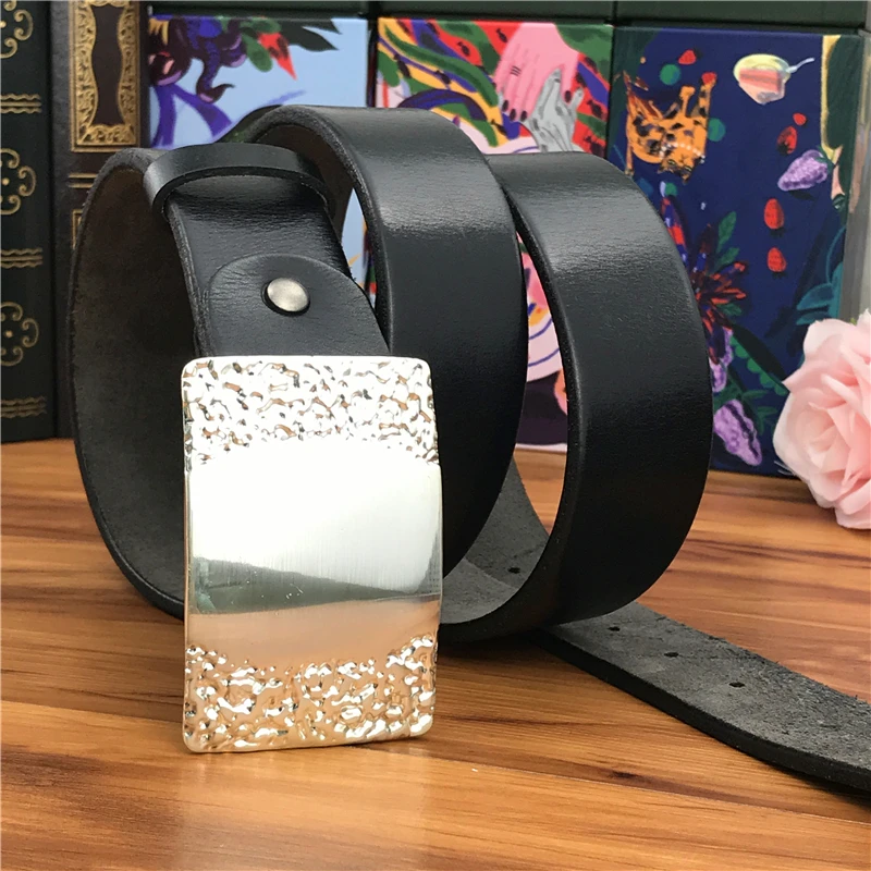 

Metal Belt Buckle Leather Belt Men Ceinture Homme Men Belt Genuine Leather Men Strap Riem Waist Male Leather Belt Wide MBT0016
