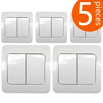

5Pieces The European standard high quality double open and single control wall switch has CE authentication
