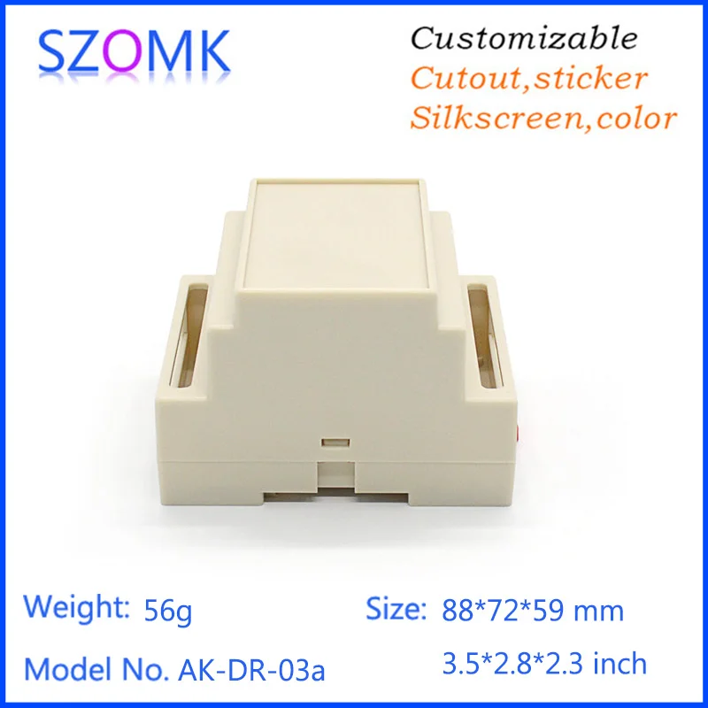 

szomk wall mount plastic din rail enclosure (6 pcs) 88*72*59mm diy electronic plastic housing project case electronics enclosure