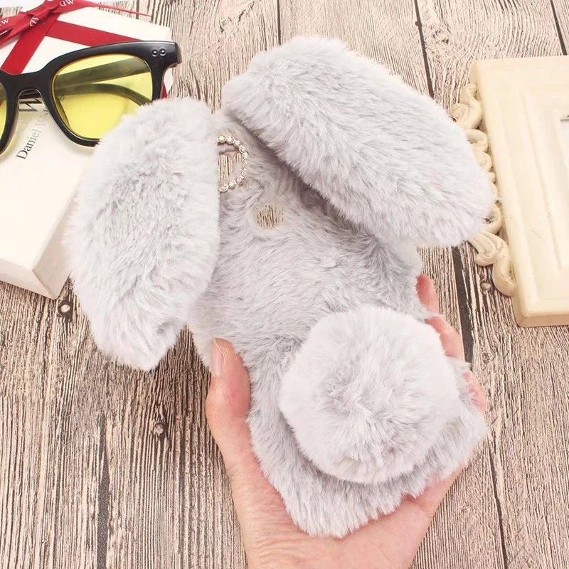 

Cute Bunny Plush Case For Coque Huawei Honor 7A Case Soft TPU Silicon Rabbit Furry Back Cover For Funda Huawei Honor 7A 7 A Case