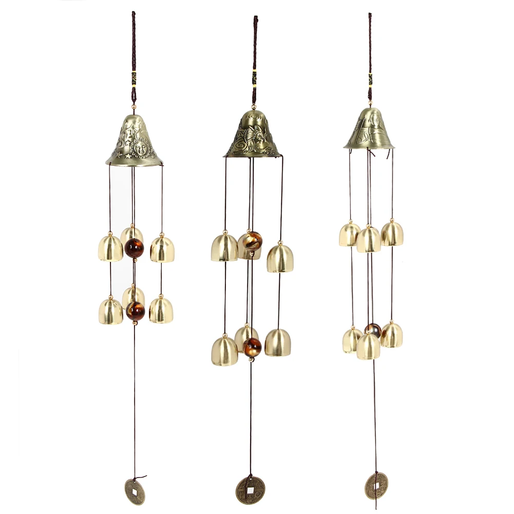 Vintage Outdoor Living Yard Garden 6 Bells Copper Wind Chimes Vintage Outdoor Living Yard Garden 6 Bells Copper Wind Chimes Fengshui Home Hanging Decoration Crafts Mascot Gifts In Decorations From