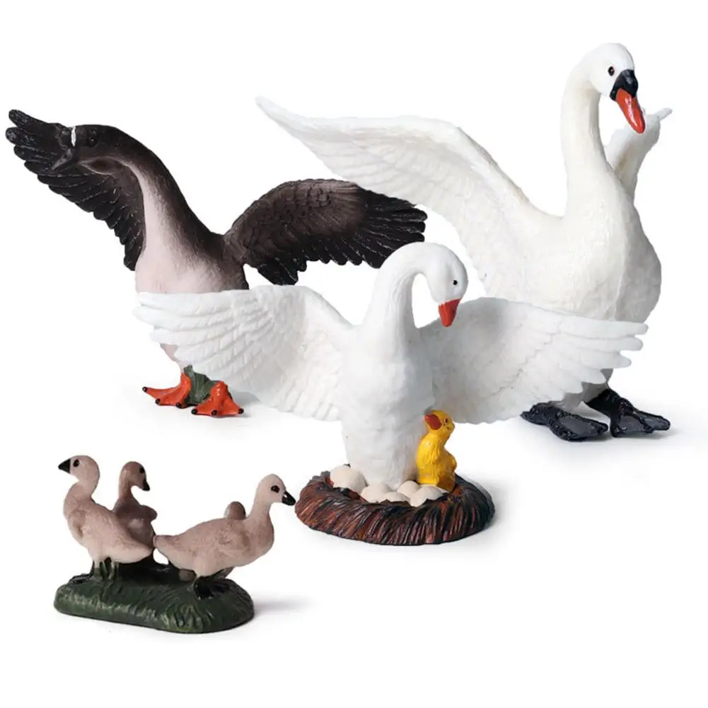 4PCS Simulation Goose Model Children Cognitive Toys Action Figure