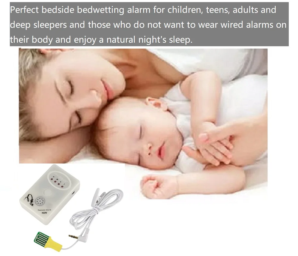 Белая кровать смачивание энурез взрослый ребенок моча будильник для страдающих ночным недержанием мочи детей+ датчик с зажимом