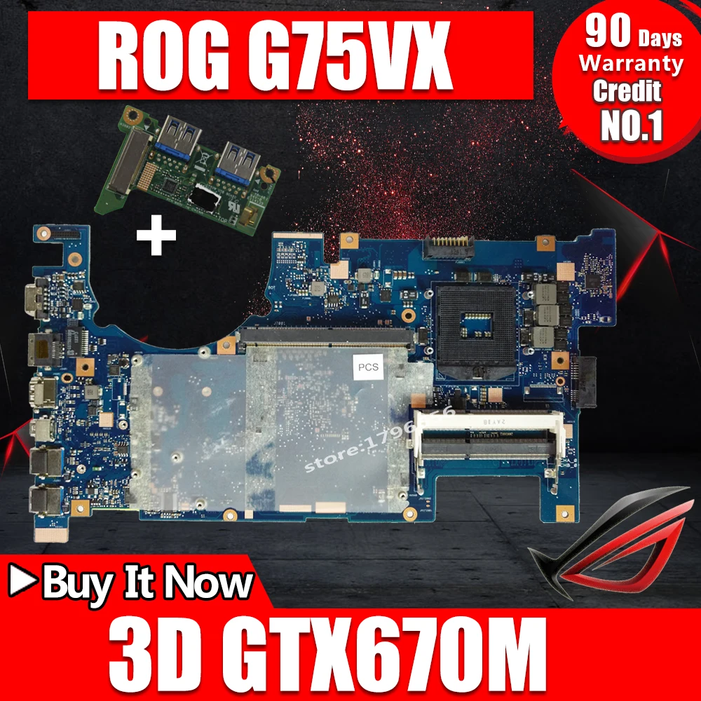 Отправить доска + G75VX материнской GT670MX 3D для ASUS G75VX G75V Материнская плата ноутбука G75VX плата G75VX материнской Тесты 100% ok